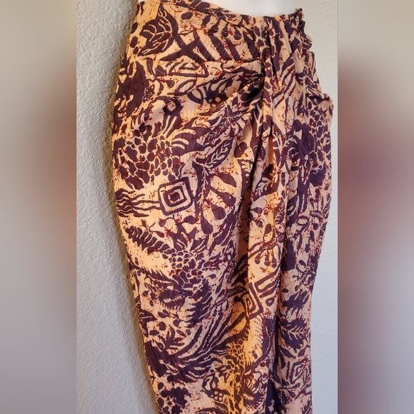 ZARA Purple and Tan Swim Cover-Up Sarongs Beach Swim Skirt Size XS - Picture 4 of 7